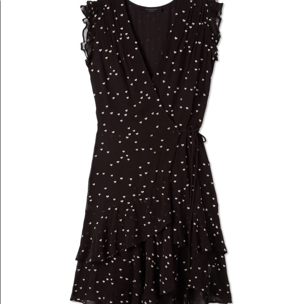 ALLSAINTS Lana Hearts Mini wrap dress